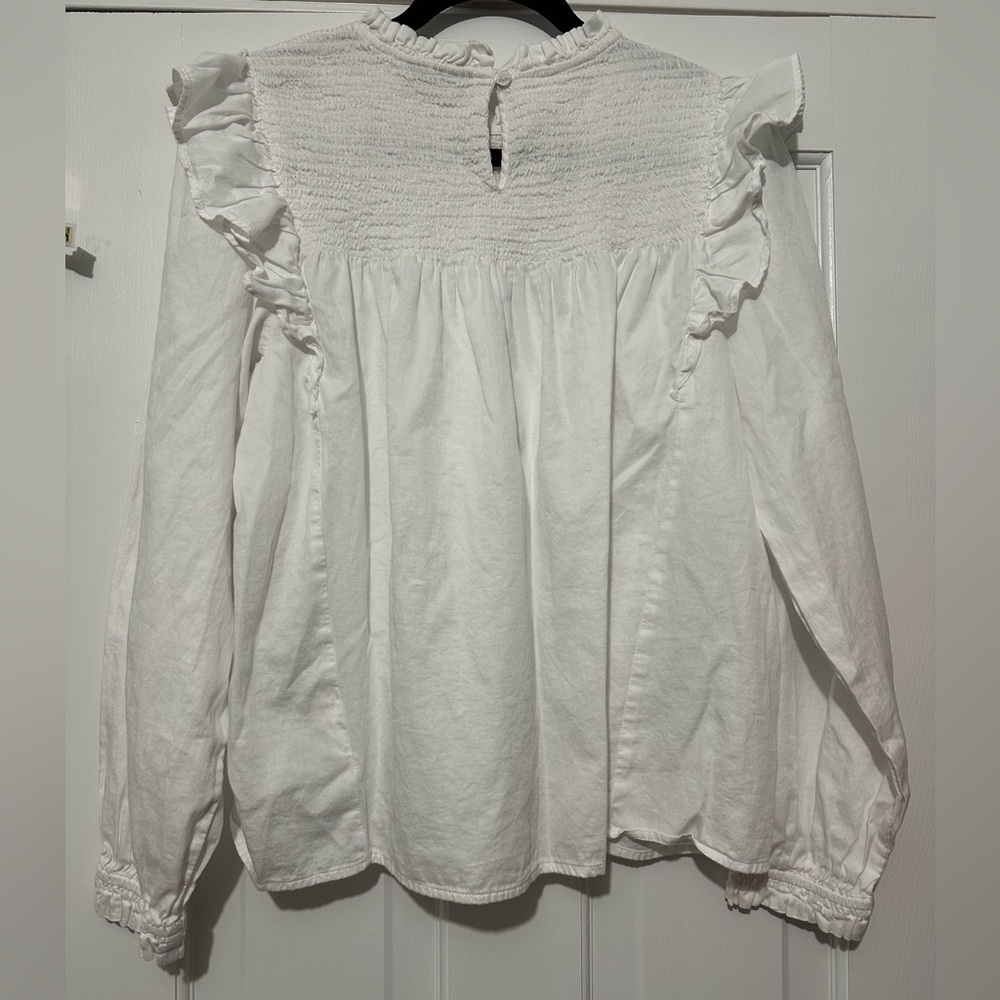 GAP White Ruffle Blouse - Picture 3 of 4